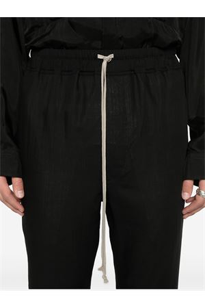 Black virgin wool Slim Long trousers RICK OWENS | RU01E5390WG09